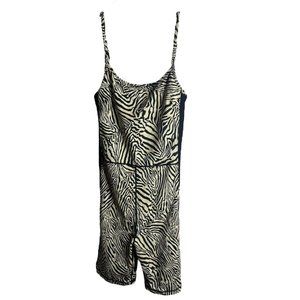 THE UPSIDE Revolve Jumpsuit Womens 8 Zebra Print Activewear Yoga Black